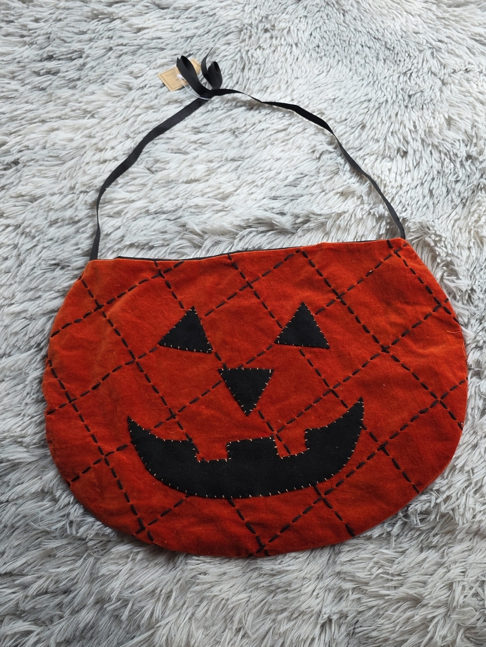 Halloween Pumpkin Quilted Tote in Orange and Black